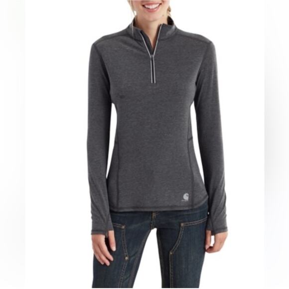 Carhartt Force Feendale 1/4 Zip Gray Long Sleeve Pullover - Picture 1 of 7